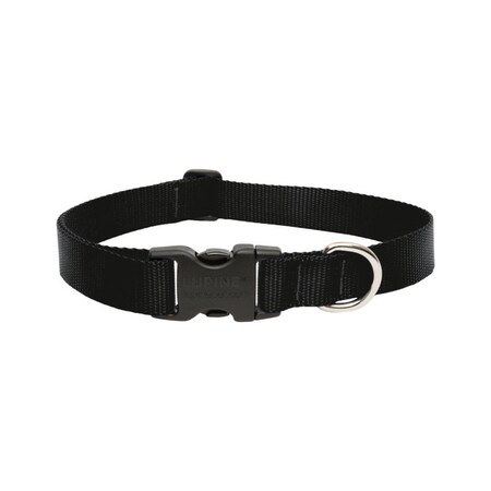 Lupine LupinePet Basic Solids Black Black Nylon Dog Adjustable Collar 27553